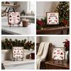 Holiday Gift for Pet Owners Christmas Wooden Tabletop Decor, 2D Santa Ornament with Iron Stand, Rustic Lover Sign Home And Cafe Festive Shelf,