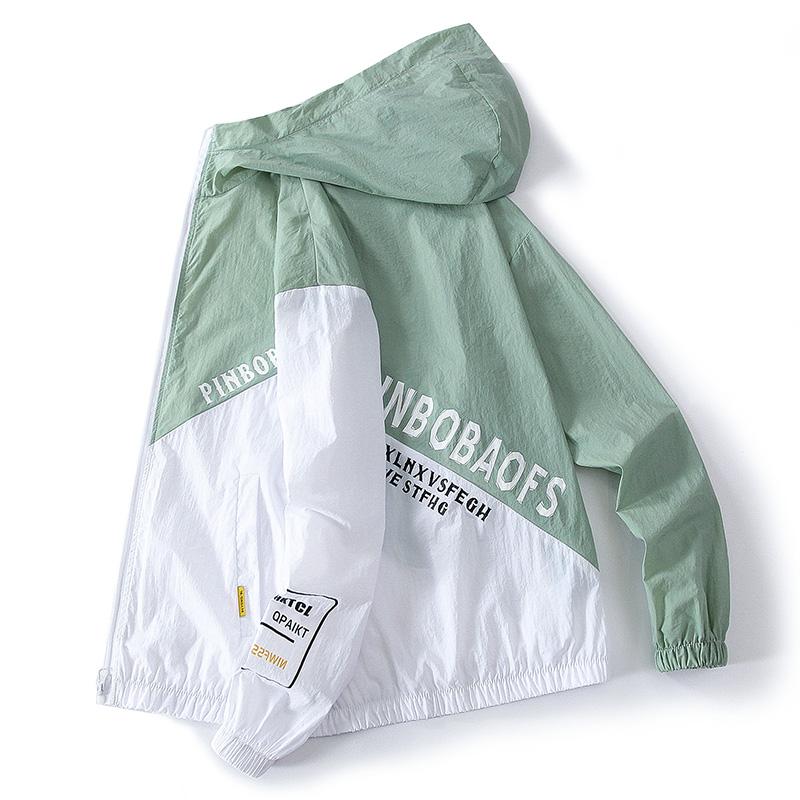 Men s Sunscreen Jacket Summer Casual Windbreaker Jacket Breathable Waterproof Outdoor Jacket Sunshine Proction S зелёный