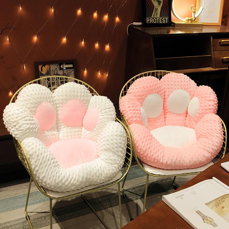 Cartoon Bear Paw Seat Cushion, Chair Cushion, Plush Toy Office Seat Cushion, Throw Pillow, Waist Cushion, Student Dormitory Seat Cushion