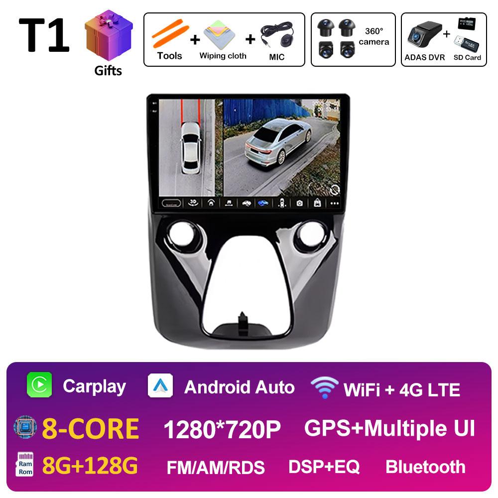 Car Audio Multimedia Radio Player For Peugeot 108 For Toyota Aygo B40 2014 2015 2016 - 2021 Android 14 Wireless Carplay NO 2 Din