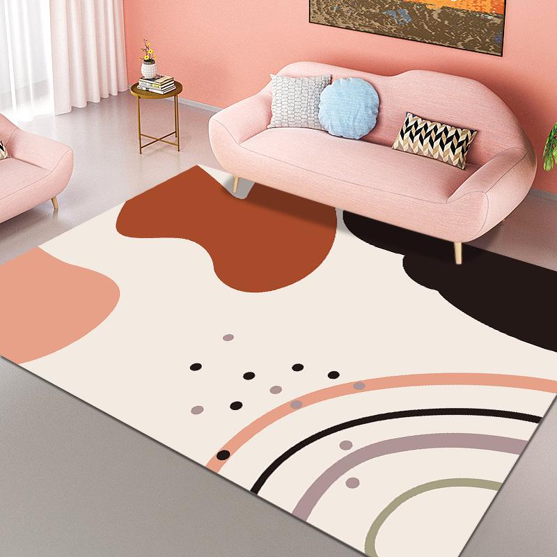 Retro Geometric Style Living Room Carpet Bedroom Bedside Carpet Modern Minimalist Luxury Floor Mat