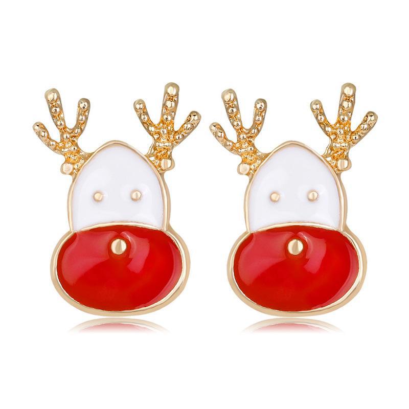 

Small Delicate Enamel Milu Deer Stud Earrings for Women Unique Wedding Zircon Christmas Girl Valentine s Day Gift