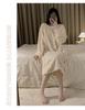 Cozy Coral Fleece Long Nightdress - Large Size Warm Winter Pajamas with Plush Velvet