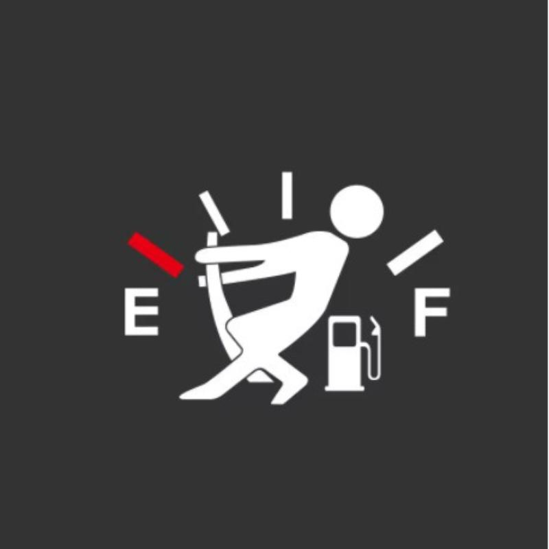 Autostickers Hoge Brandstofconsumptie Stickers Boze Jongens Brandstofmeter Leeg Stickers Auto Waterdicht DIY Decor