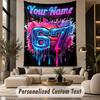 Neon (32) Theme Custom Tapestry Personalized Custom Name Text Wall Hanging Tapestry Home Decor Background Cloth