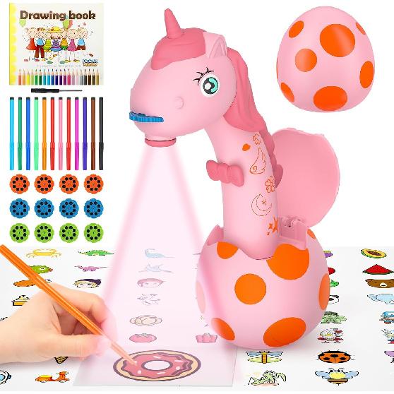 KETIEE Unicorn Drawing Projector Toys for Ages 5-7: Tracing and Drawing Projector for Kids with Cute Unicorn Look, Smart Art Sketcher Projector with