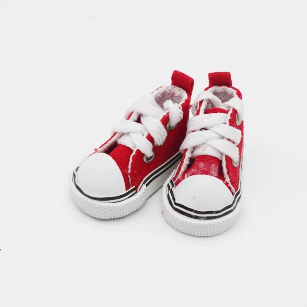 BJD Doll Clothes Accessory 5CM Mini Canvas Shoelace Doll Shoes for Play House Dress Up Accessory 1Pair