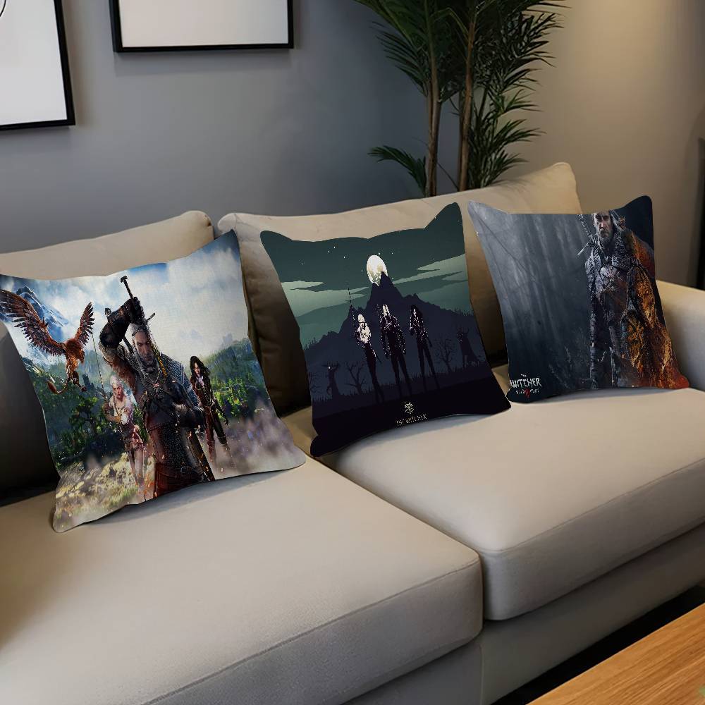 Game The W-Witchers Office Cushion Pillowcase Car Cushion Cover45X45CM Lumbar Pillowcase Sofa Pillowcover