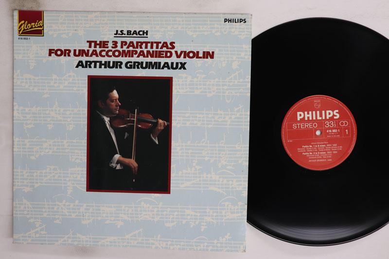 

LP Record ARTHUR GRUMIAUX J.S. Bach Complete Unaccompanied Pa 4160021 PHILIPS 1961 Japan Classical Used