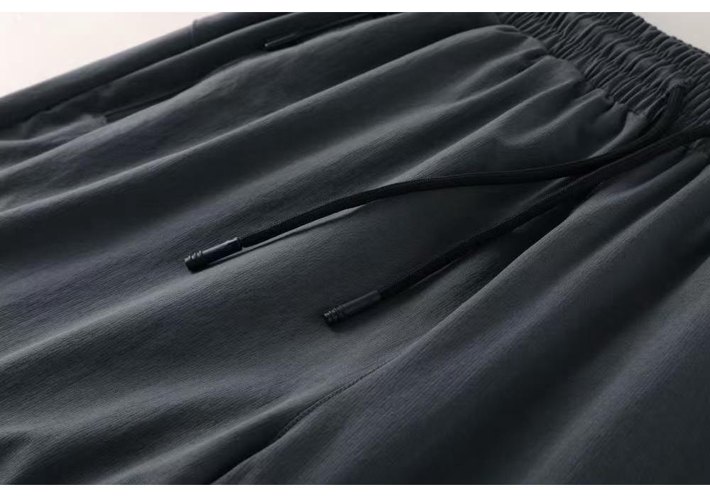 2024 Quick-Dry Men's Solid Color Athletic Pants with Drawstring & Zipper