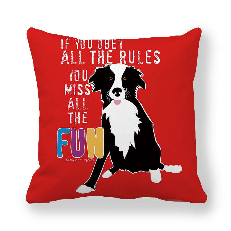 Cartoon Alphabet Dog Series Patterns Digital Printing Short Plush Pillow Covers For Car Sofa Office Cushion Cover Home Goods