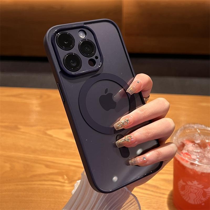 Luxury Magsafe Wireless Charge Phone Case For iPhone 11 12 13 14 15 Pro Max Plus Magnetic Bumper Transparent Cases Cover