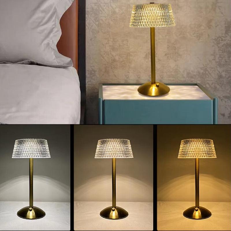 Acrylic Table Lamp Stepless Room Atmosphere Light LED Night Light European USB Charging Touch Dimming Table Lamp Coffee/Bar/Hotel/Bedroom Decorative