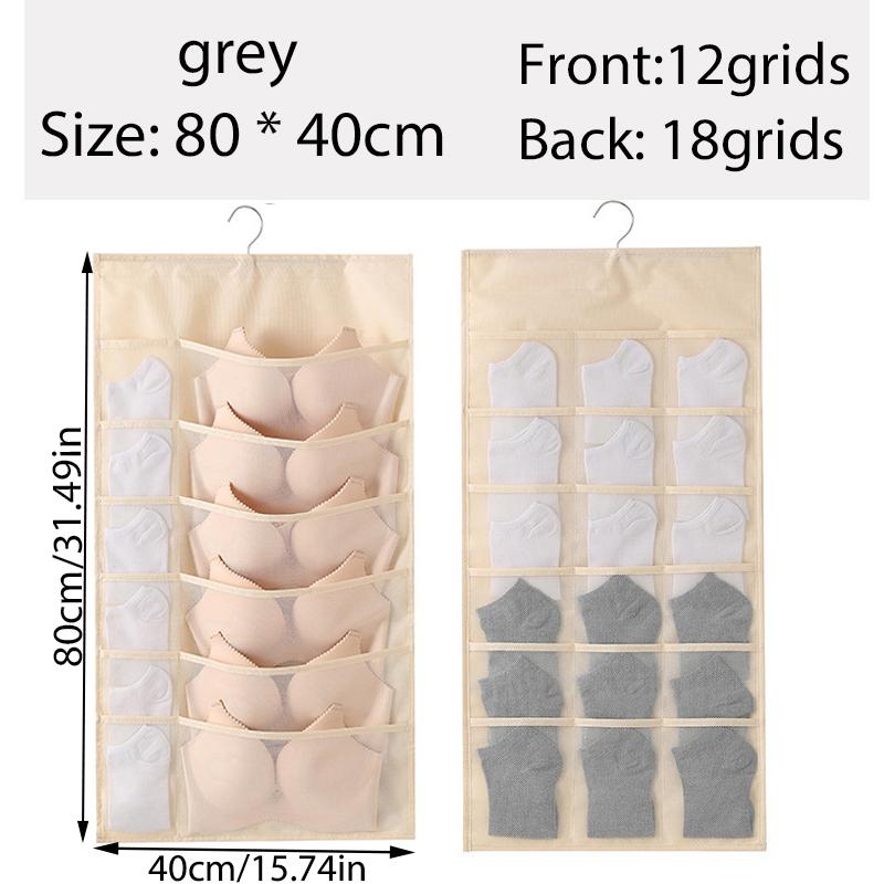 Household Double-Sided Close Fitting Clothing Storage Bag Dormitory Household Wardrobe Foldable Underwear Sock Storage Bag