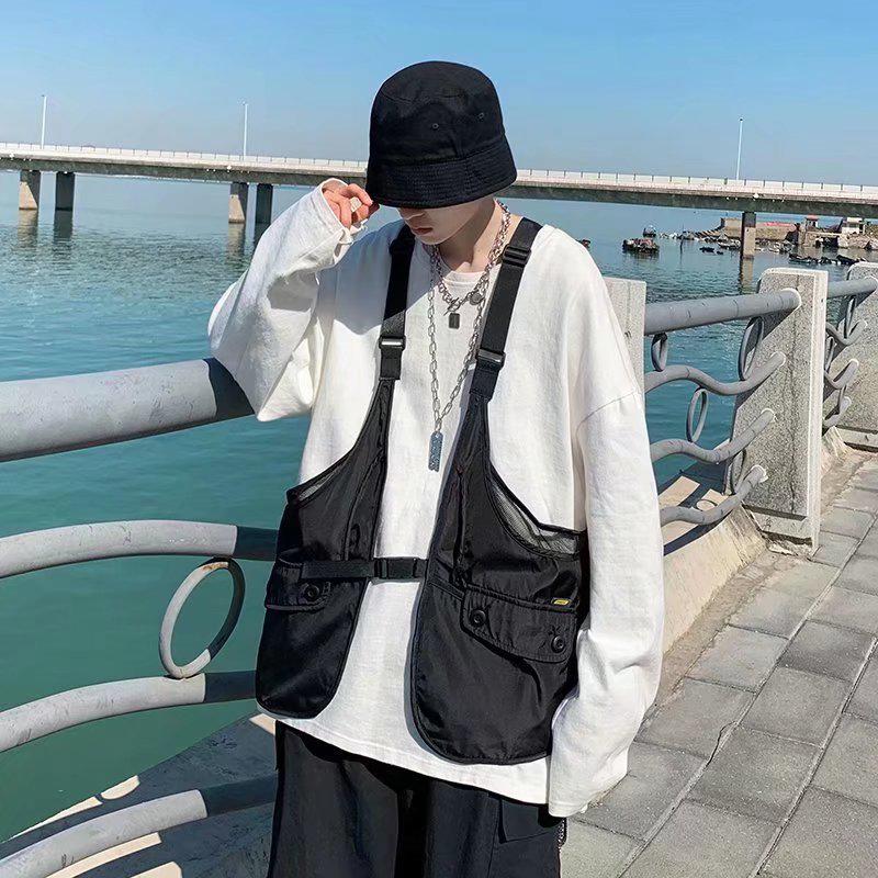 

Trendy Korean-Style Loose-Fit Vests for Men and Women – Lightweight, Casual, Versatile Summer Fashion in Solid Colors. M чёрный