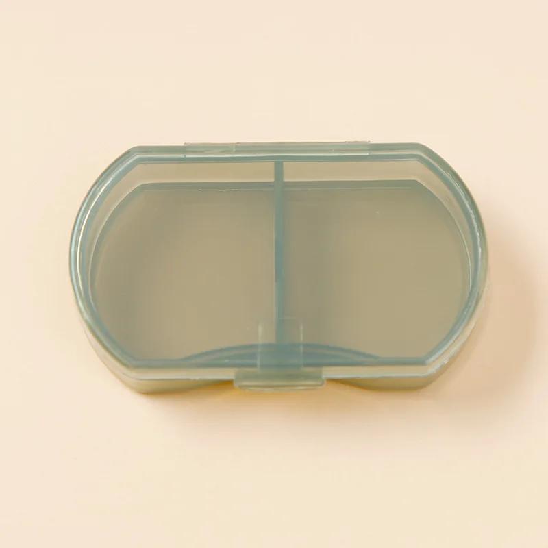 Portable Mini Travel Pill Organizer Transparent Dual Compartment Morning And Night Medicine Box Capsule Holder Drug Storage