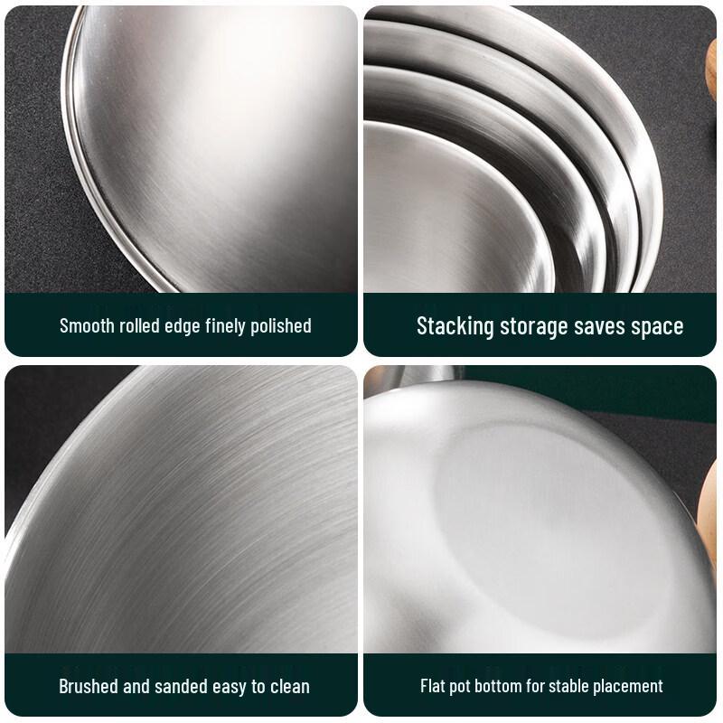 ZISIZ Food Grade 316 Stainless Steel Mixing Bowl