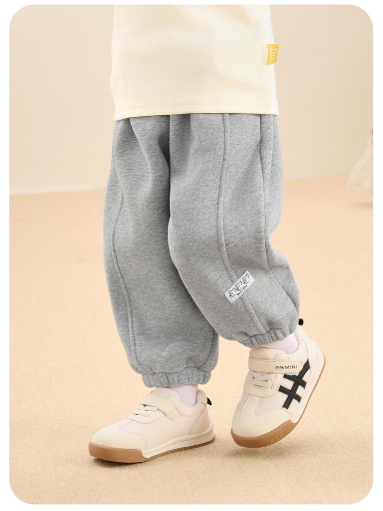 Kaka Panda Kids' Fleece-Lined Winter Pants - Warm Casual Trousers for Boys and Girls