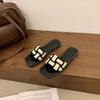 Internet celebrity fashion super fire slippers women summer wear new French flat bottom out beach explosion small fragrant sandals