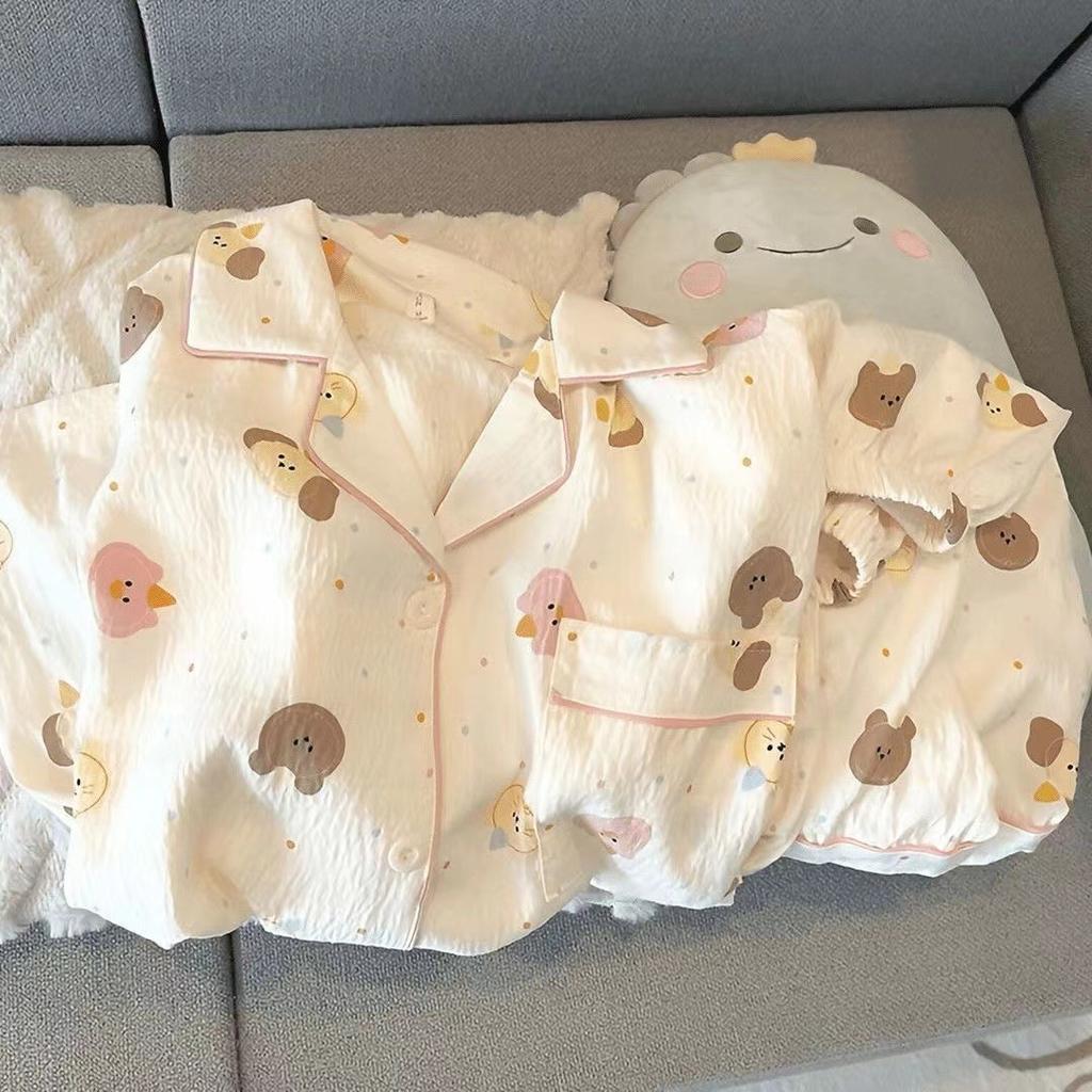 Sommer neue Pyjamas Damen kurzärmelig Shorts dünne Wolkenbaumwolle Cartoon niedlich große Größe Koreanische Version Loungewear