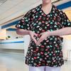 Women's V Neck Scrub Shirt Breathable Workwear Nurse Work Uniform Nursing Top for Women