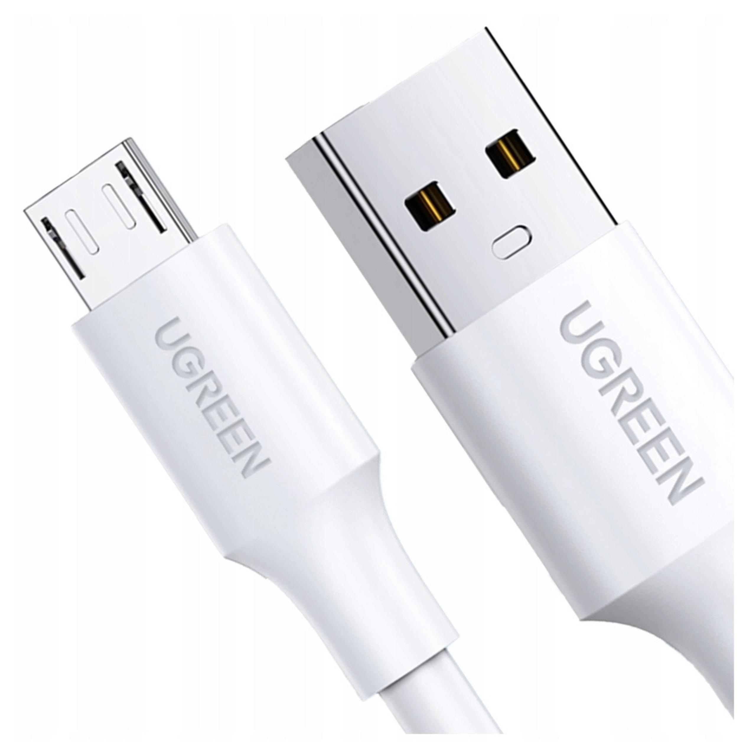 Ugreen Weiß Daten- Und Ladekabel Usb-A - Microusb Us289, 18W, 2M, - Bild 5