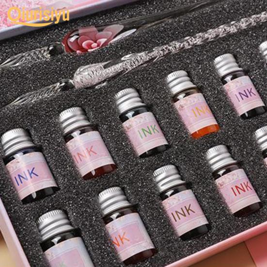 Koop 1 Set Threaded Nib Washable Student Dip Writing Glass Pens