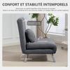 Convertible Armchair, 1-Seater, 3-in-1 Click-Clack Bed, Backrest, Pillow, Dark Grey