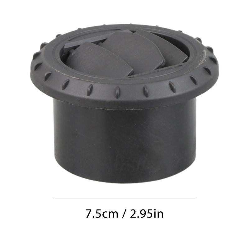 60mm 75mm větrací žaluzie kulaté vzduchové větrací otvory Deflektorový výstup teplého vzduchu otočné černé autodíly pro auto autobus RV ATV
