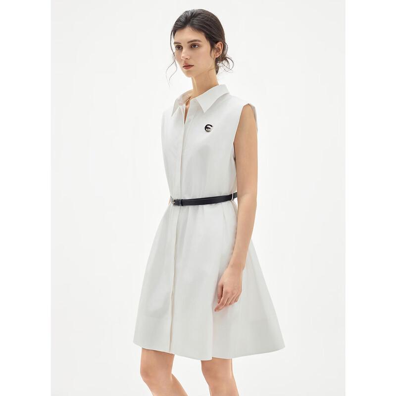 ELLE Women s Pure Cotton A-line Shirt Dress S
