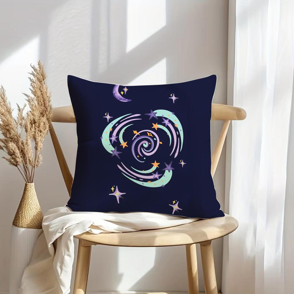 Abstract Star Art Cushion Cover Soft Plush Throw Pillow Cover | Double-Sided Decorative Cushion Case | Sofa Bedroom Home Decor