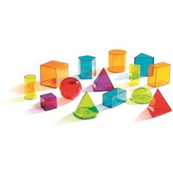 Learning Resources View-Thru Geometric Solids Transparent Shapes LER 4331