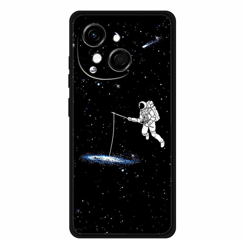 Black Silicone Case For Tecno Spark 40C Cases Wolf Luxury Protective Soft Back Cover For Tecno Pop 9 4G Case 6.67" Animal Fundas