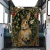 1pc Medieval William Morris Rabbit Design blanket, al season lightweigh Poster blanket home office outdoor nap multifunc Poster blanketional blanket