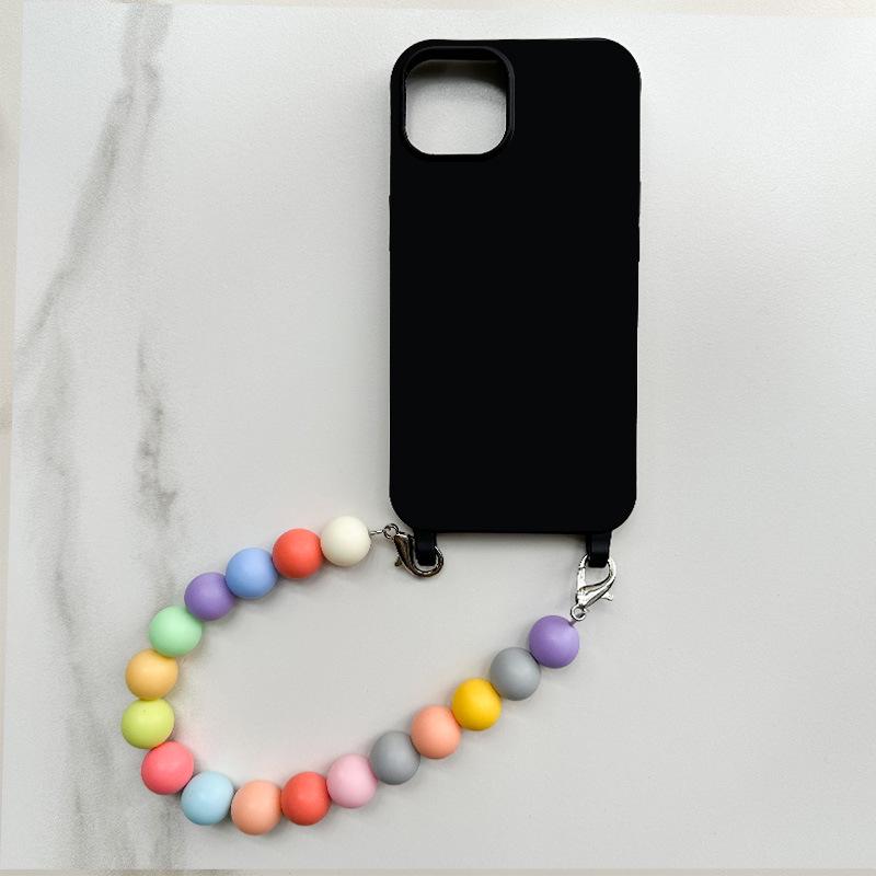 Colorful Anti-Lost Rope Phone Case for iPhone 11/12/13/14 Pro Max, Perfect for Women. Features Chain Design and Hand Strap.