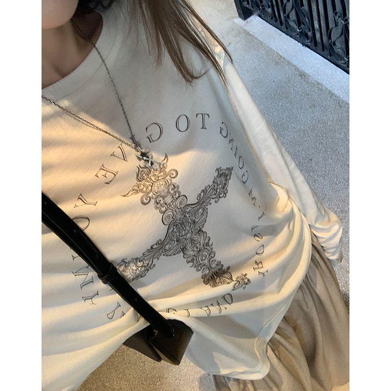 

Женский белый кардиган с принтом, с длинным рукавом - Свободный, Легкий, Солнцезащитный топ для лета L (50-57 kg) белый