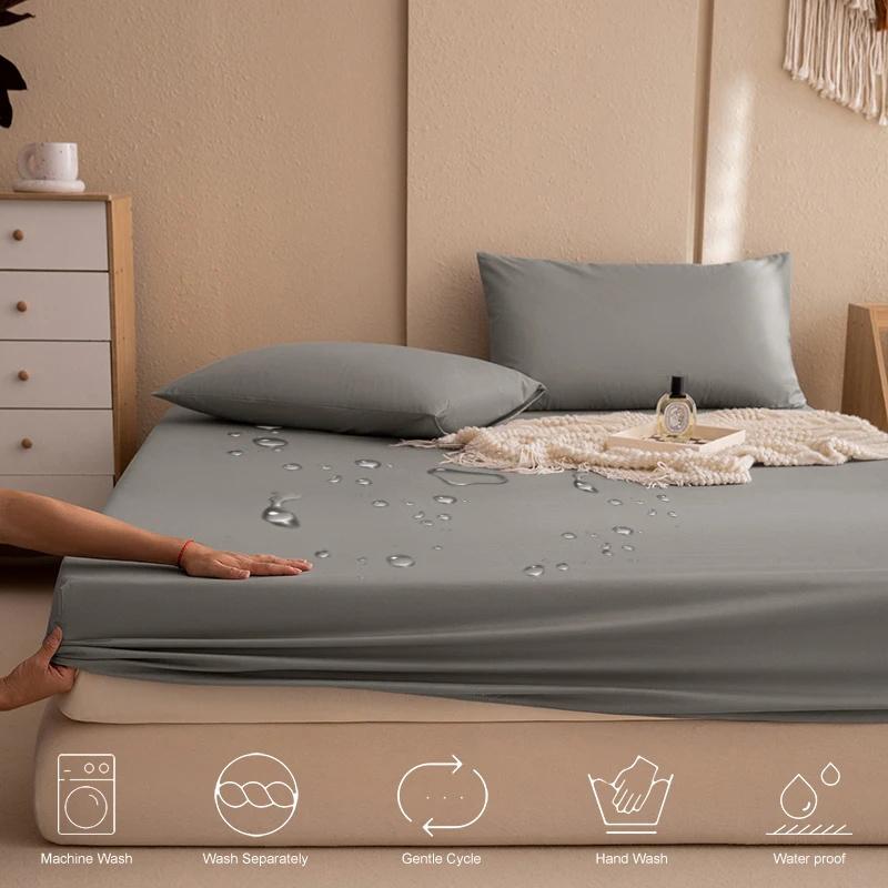 Super wasserdichtes Bett-Spannbetttuch, Matratzen-Einzel-Doppelbett-Matratzenschutzbezug, weiche, atmungsaktive Bettwäsche, Sofabezug, Studenten-Bettbezug, Hotelhaus