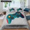 Gamer Bedding Sets for Boy,Gamepad Controller Duvet Cover Set King Size,Video Games Comforter Cover Teens Polyester Quilt Cover