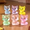 5Pcs Creative Cute Luminous Fox Animal Ornament Cartoon Mini Room Ornament Accessories Kawaii Desktop Resin Ornament Gifts