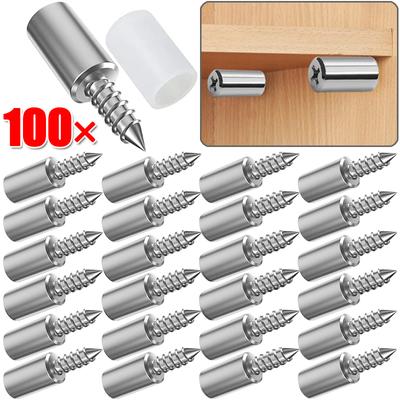 Self-Tapping Integrated Screws Layer Plate Holder Shelf Screws Pegs with Non-Slip Cover Cabinet Shelf Support Fixed Bracket Pins