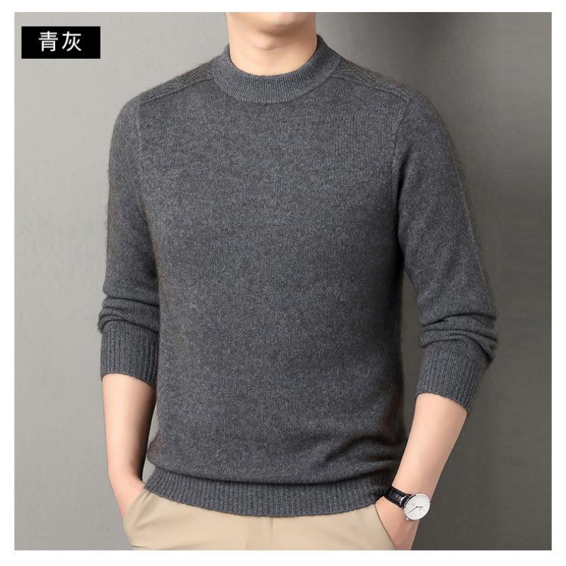 Mens Thickened Warm Half Turtleneck Knitted Sweater Casual Winter Pullover