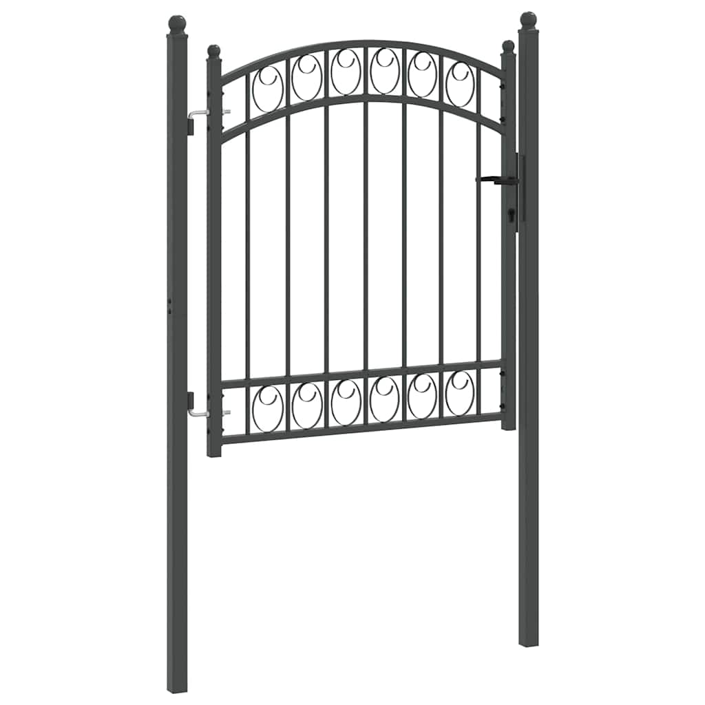 Zauntor EMMEN 125 X 100 Cm Powder Coated Steel Gray