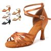 Salsa Dance Podpatek 5 cm 7 cm 8,5 cm Boty pro latinskoamerické tance Sálové latinskoamerické ženy v semišové podrážce
