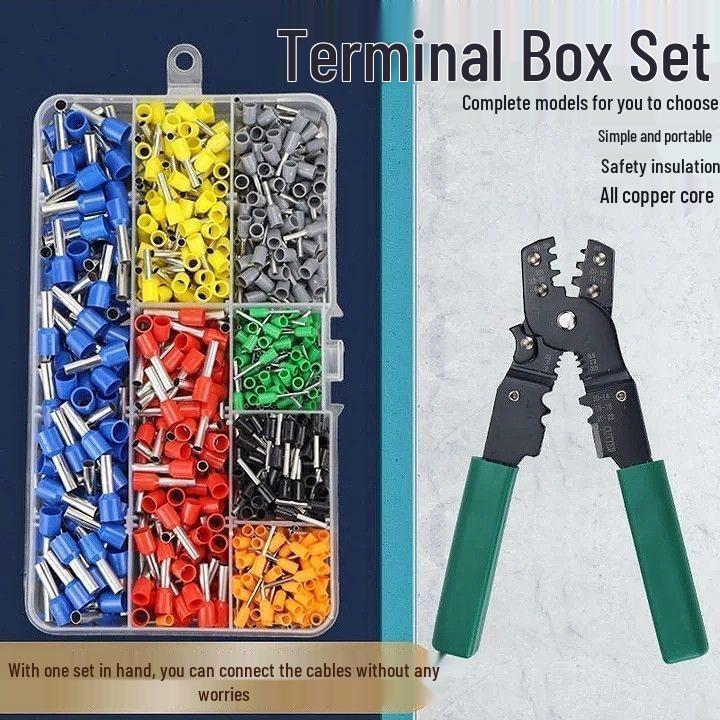 Cold-Pressed Copper Terminal Set with Crimping Pliers and Switch Panel