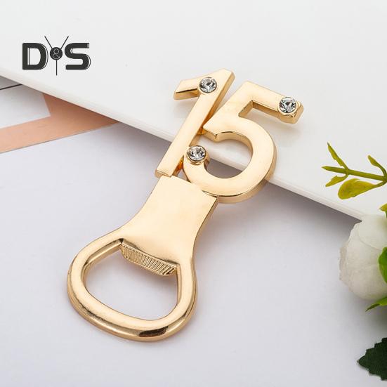 2Pcs Compact Bottle Opener Number 15/21/60 Unique Birthday Party Gift Manual Bottle Opener