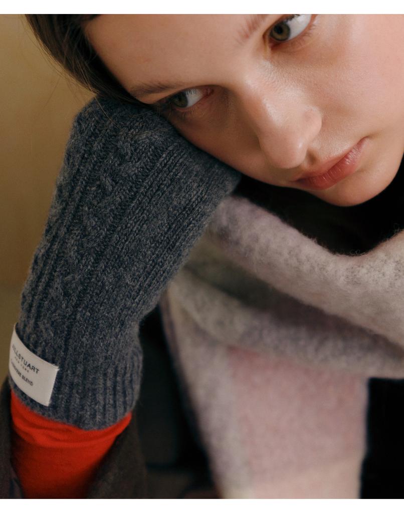 JILLSTUART ACC [Gloves] Wool-Cashmere Blend Cable Knit Fingerless Hand Warmers 3 Colors