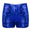 Kids Boys Girls Dance Shorts Shiny Sequins Solid Color Good Elastic Waist Stage Performance Athletic Wear
