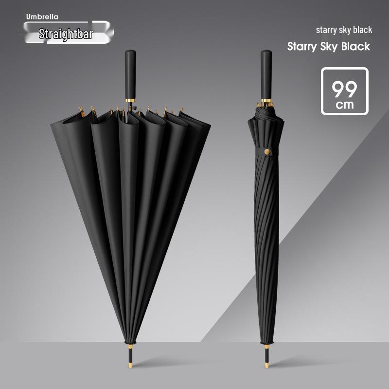 Women's High-End Automatic Long-Handled Umbrella with Straight Rod - Suitable for Rain or Shine and Men's Business Logo
