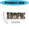 Handcrafted HOPE Letter Wooden Table Sign with Nativity Scene Carved Ornament Home Decors Safe Nontoxic Decoration
