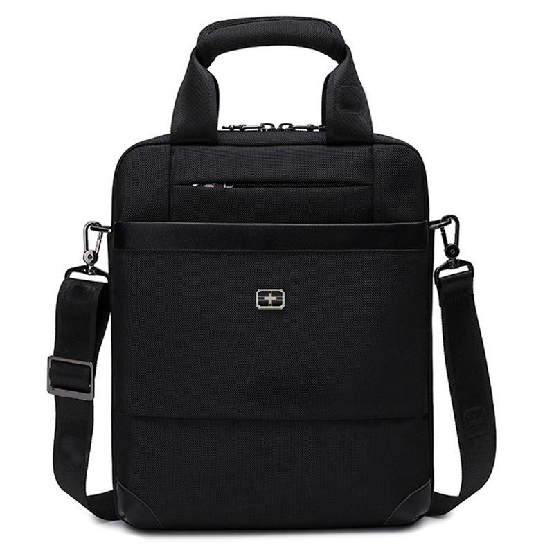 Swiss handbag men's shoulder bag messenger bag official document business leisure document bag inch men's computer backpack